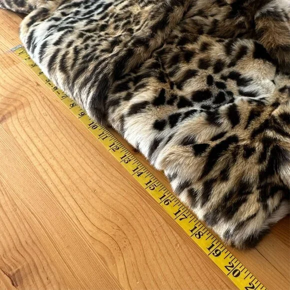 Express Coat Women S Y2K Vintage Leopard Faux Fur Jacket Glam Chic Statement - Picture 7 of 12
